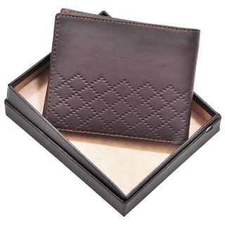 Bóp ví da nam AT Leather 080 màu nâu - bóp da bò thật
