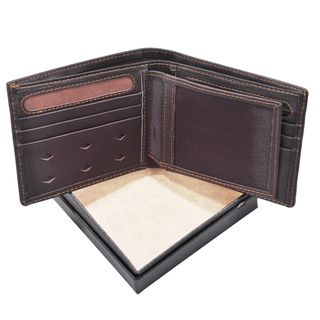 Bóp ví da nam AT Leather 080 màu nâu - bóp da bò thật