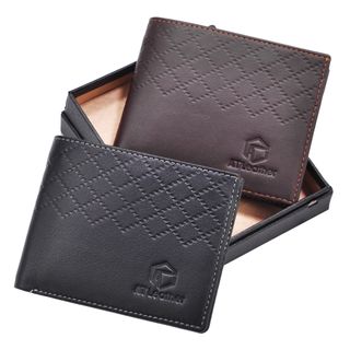 Bóp ví da nam AT Leather 080 màu nâu - bóp da bò thật
