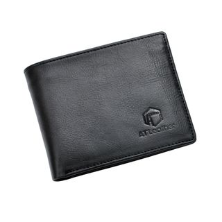 Bóp ví da nam AT Leather HIT màu đen- bóp da bò thật