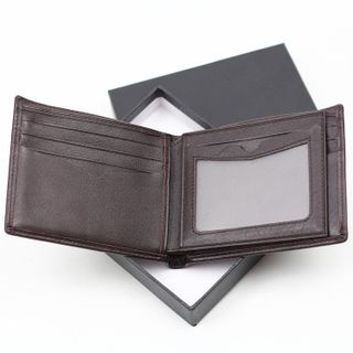 Bóp ví da nam AT Leather 058 màu nâu - bóp da bò thật