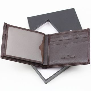 Bóp ví da nam AT Leather 058 màu nâu - bóp da bò thật