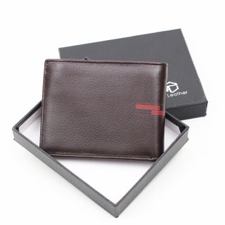 Bóp ví da nam AT Leather 058 màu nâu - bóp da bò thật