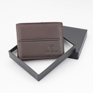 Bóp ví da nam AT Leather H71 màu nâu - bóp da bò thật