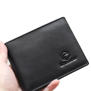 Bóp ví da nam AT Leather 049 màu đen- bóp da bò thật