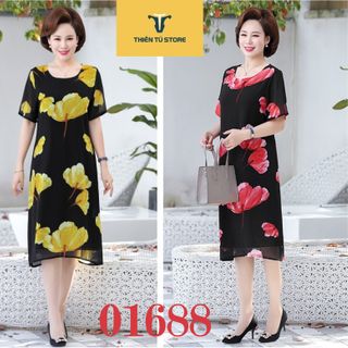 Đầm suông nữ họa tiết hoa tính tế S.01688