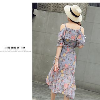 ĐẦM SUÔNG HOA TRỄ VAI 01503S