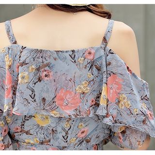 ĐẦM SUÔNG HOA TRỄ VAI 01503S