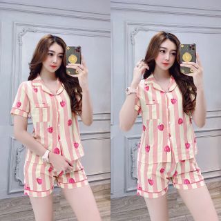 Set pizama lua tay ngắn quần đùi cao cấp