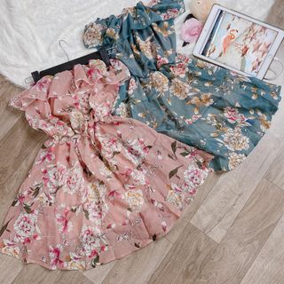 Đầm Hoa hàng QC chất voan 2 lớp