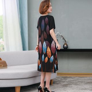 ĐẦM SUÔNG HỌA TIẾT HÌNH LÁ 01605S