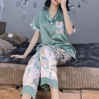 Set pizama lụa satin cao cấp