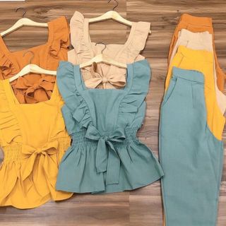 Set nhúng tay bèo cột nơ eo