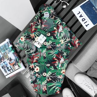 Áo sơ mi hoạ tiết cộc tay