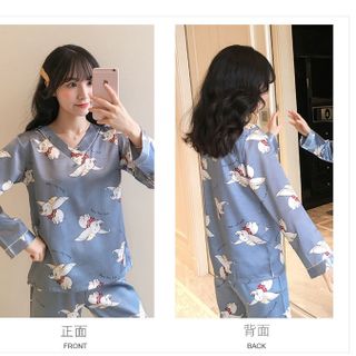 Bộ Đồ ngủ pijama nữ quần dài tay dài chất lụa cao cấp