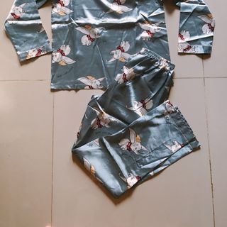 Bộ Đồ ngủ pijama nữ quần dài tay dài chất lụa cao cấp