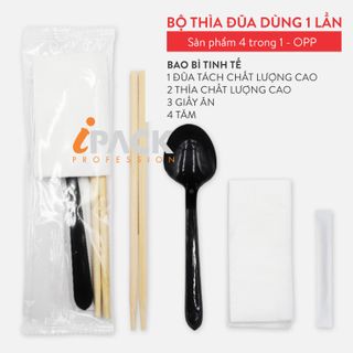 Bộ thìa đũa dùng 1 lần - Bộ thìa đũa mang đi 4 in 1 OPP
