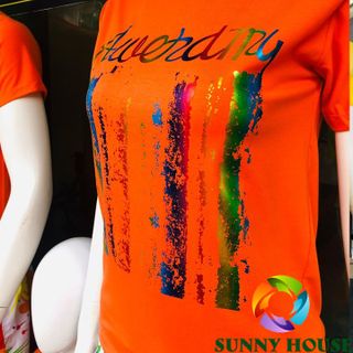 [HÀNG SUPER] Áo phông cotton màu cam, áo gia đình 4 người A08 - Sunny House