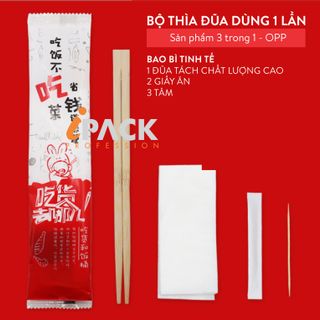 Bộ thìa đũa dùng 1 lần - Bộ thìa đũa mang đi 3 IN 1 OPP