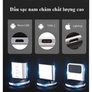 Cáp sạc nam châm 3 đầu dây dù