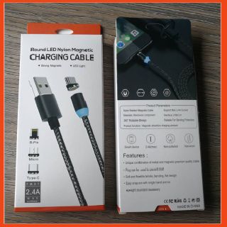 Cáp sạc nam châm 3 đầu dây dù