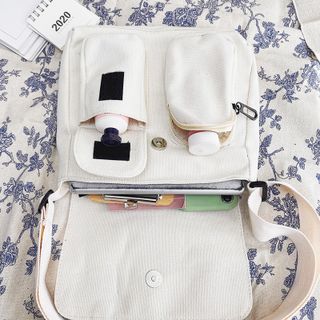 Túi vải nhiều ngăn họa tiết hoa cúc hottrend D814