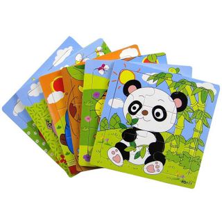 Tranh Ghép Hình 9 Mảnh Ghép Chủ Đề Động Vật Và Phương Tiện Giao Thông