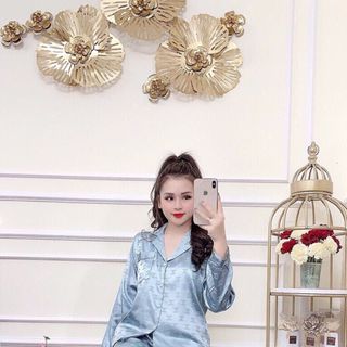 Set pizama satin lụa tay dài cao cấp