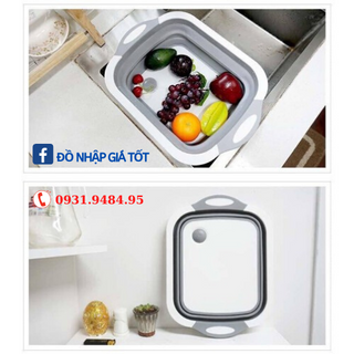 Bộ THAU và THỚT GẤP gọn 2 TRONG 1