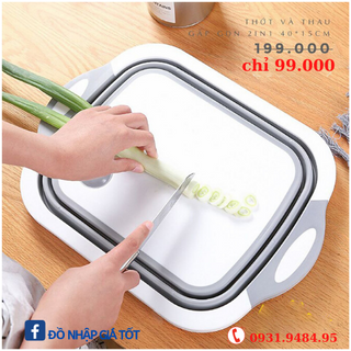 Bộ THAU và THỚT GẤP gọn 2 TRONG 1