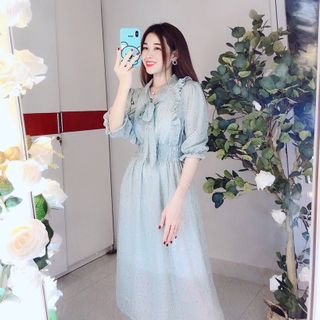 Đầm hoa tay dài cao cấp