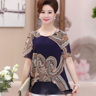ÁO KIỂU NỮ HOA VĂN 01682S