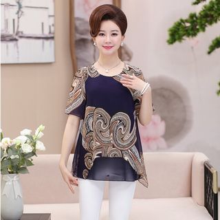 ÁO KIỂU NỮ HOA VĂN 01682S