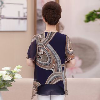 ÁO KIỂU NỮ HOA VĂN 01682S
