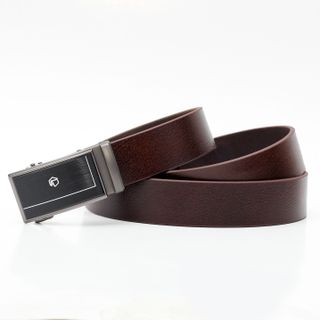 Thắt lưng dây nịt da bò AT Leather M4-06 màu nâu khóa tự động