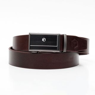 Thắt lưng dây nịt da bò AT Leather M4-06 màu nâu khóa tự động
