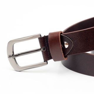 Thắt lưng dây nịt da bò AT Leather M4K-04 màu nâu khóa kim