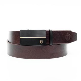 Thắt lưng dây nịt da bò AT Leather M4-04 màu nâu khóa tự động