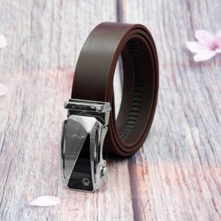 Thắt lưng dây nịt da bò AT Leather M4-01 màu nâu khóa tự động