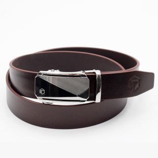 Thắt lưng dây nịt da bò AT Leather M4-01 màu nâu khóa tự động