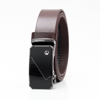 Thắt lưng dây nịt da bò AT Leather M4-07 màu nâu khóa tự động