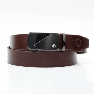 Thắt lưng dây nịt da bò AT Leather M4-07 màu nâu khóa tự động