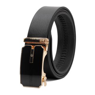Thắt lưng dây nịt da bò AT Leather M4-02 màu đen khóa tự động
