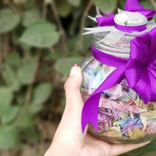 Lọ thuỷ tinh đựng sao,hạc giấy