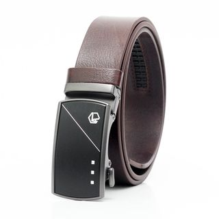 Thắt lưng dây nịt da bò AT Leather M4-05 màu nâu khóa tự động