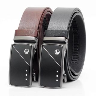 Thắt lưng dây nịt da bò AT Leather M4-05 màu nâu khóa tự động