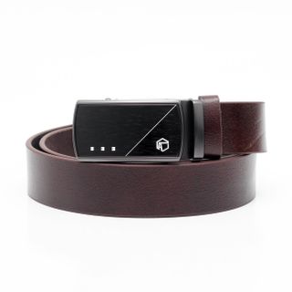 Thắt lưng dây nịt da bò AT Leather M4-05 màu nâu khóa tự động