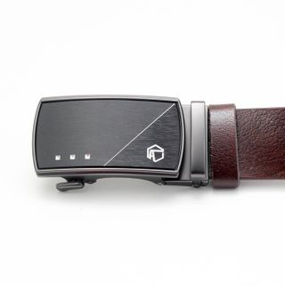 Thắt lưng dây nịt da bò AT Leather M4-05 màu nâu khóa tự động