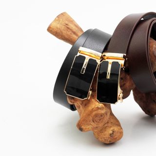 Thắt lưng dây nịt da bò AT Leather M4-02 màu nâu khóa tự động