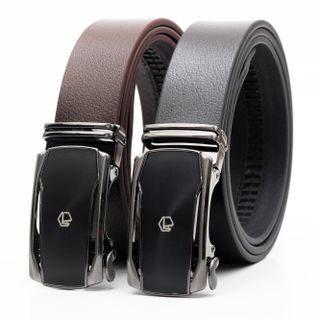 Thắt lưng dây nịt da bò AT Leather M4-03 màu đen khóa tự động